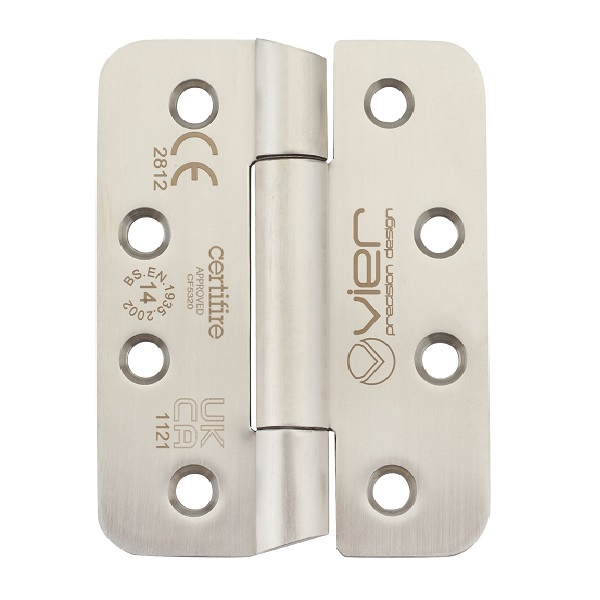 Grade 14 Radius Anti-Ligature Concealed Ball Bearing Butt Hinge - CE / UKCA Marked - Fire Rated - 160kg Max Load Bearing